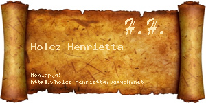 Holcz Henrietta névjegykártya